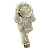 10K Yellow & White Gold 18MM 0.44CT Diamond Fatima Pendant DPG-016 - WORLDSTARBLING