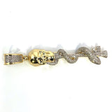 10K Yellow & White Gold 16MM 0.37CT Diamond Skull Pendant DPG-018 - WORLDSTARBLING