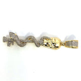 10K Yellow & White Gold 16MM 0.37CT Diamond Skull Pendant DPG-018 - WORLDSTARBLING