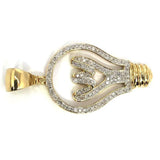 10K Yellow & White Gold 20MM 0.56CT Diamond Bulb Pendant DPG-019 - WORLDSTARBLING