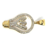 10K Yellow & White Gold 20MM 0.56CT Diamond Bulb Pendant DPG-019 - WORLDSTARBLING