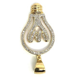 10K Yellow & White Gold 20MM 0.56CT Diamond Bulb Pendant DPG-019 - WORLDSTARBLING