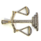 10K Yellow & White Gold 37MM 0.74CT Diamond Pendant DPG-020 - WORLDSTARBLING