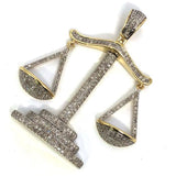 10K Yellow & White Gold 37MM 0.74CT Diamond Pendant DPG-020 - WORLDSTARBLING
