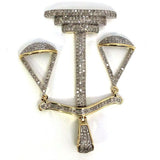 10K Yellow & White Gold 37MM 0.74CT Diamond Pendant DPG-020 - WORLDSTARBLING