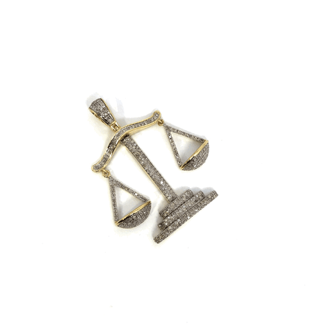 10K Yellow & White Gold 37MM 0.74CT Diamond Pendant DPG-020 - WORLDSTARBLING