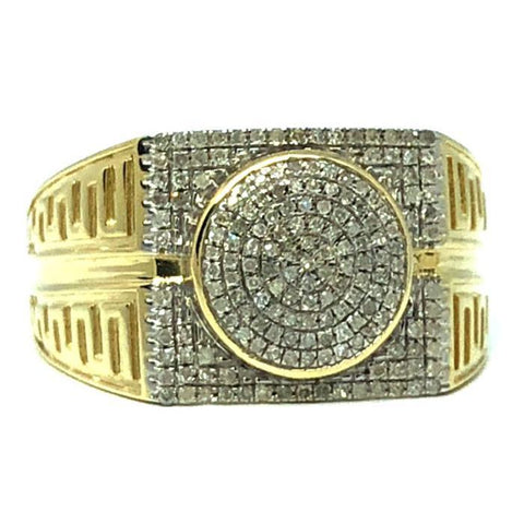 10K Yellow Gold 0.33CT Diamond Cross Ring DRG-006 - WORLDSTARBLING