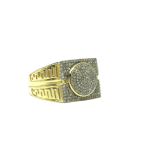 10K Yellow Gold 0.33CT Diamond Cross Ring DRG-006 - WORLDSTARBLING