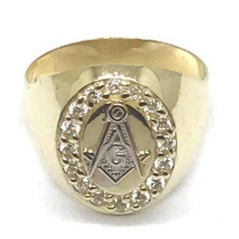 10K Yellow Gold and White Franc Mason Ring FMR_002 - WORLDSTARBLING