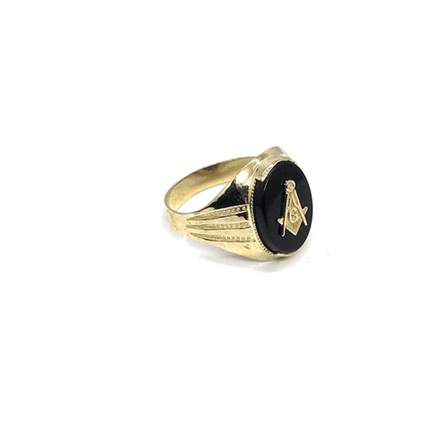 10K Yellow Gold Franc Mason Ring FMR_006 - WORLDSTARBLING