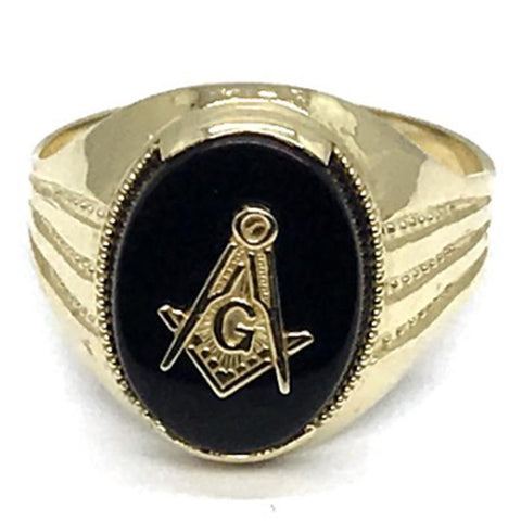 10K Yellow Gold Franc Mason Ring FMR_006 - WORLDSTARBLING