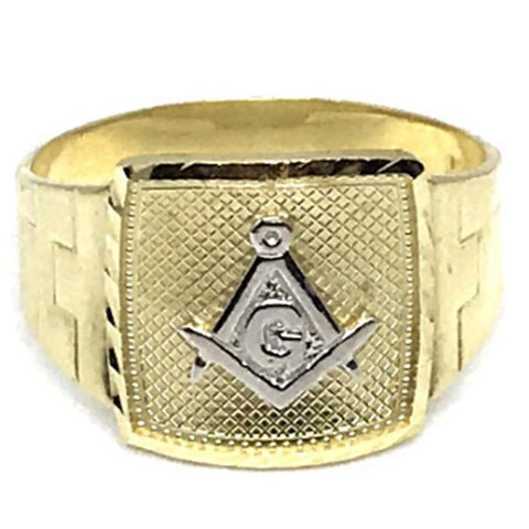 10K Yellow Gold and White Franc Mason Ring FMR_008 - WORLDSTARBLING
