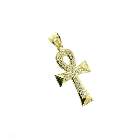 10K Yellow Gold Ankh Cross Pendant GAP-007 - WORLDSTARBLING