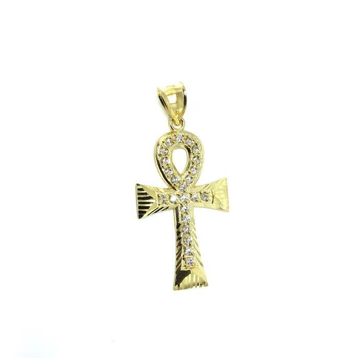 10K Yellow Gold Ankh Cross Pendant GAP-007 - WORLDSTARBLING