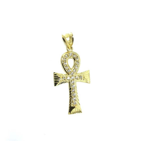 10K Yellow Gold Ankh Cross Pendant GAP-007 - WORLDSTARBLING