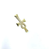 10K Yellow Gold Cross Ankh Pendant With Diamond Cut &  Zircons XS GAP-009 - WORLDSTARBLING
