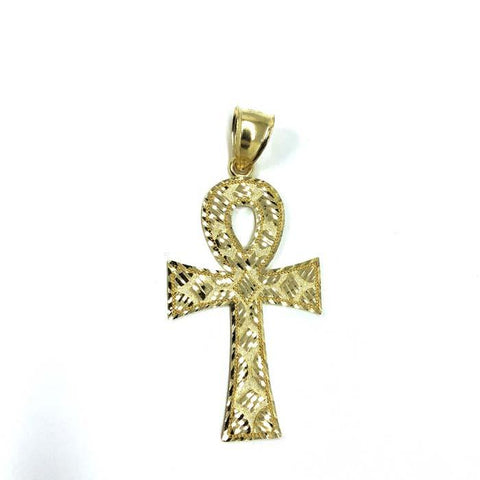 Ankh Egyptian Cross Pendant in 10K Gold Diamond Cut GAP-010 - WORLDSTARBLING