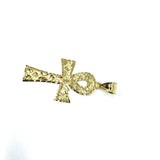10k Yellow Gold Cross Ankh Diamond Cut Pendant GAP-011 - WORLDSTARBLING
