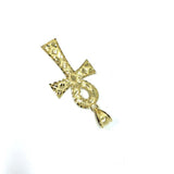 10k Yellow Gold Cross Ankh Diamond Cut Pendant GAP-011 - WORLDSTARBLING