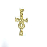 10k Yellow Gold Cross Ankh Diamond Cut Pendant GAP-011 - WORLDSTARBLING