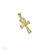 10K Gold Egyptian Ankh Cross Pendant With Diamond Cut S GAP-012 - WORLDSTARBLING