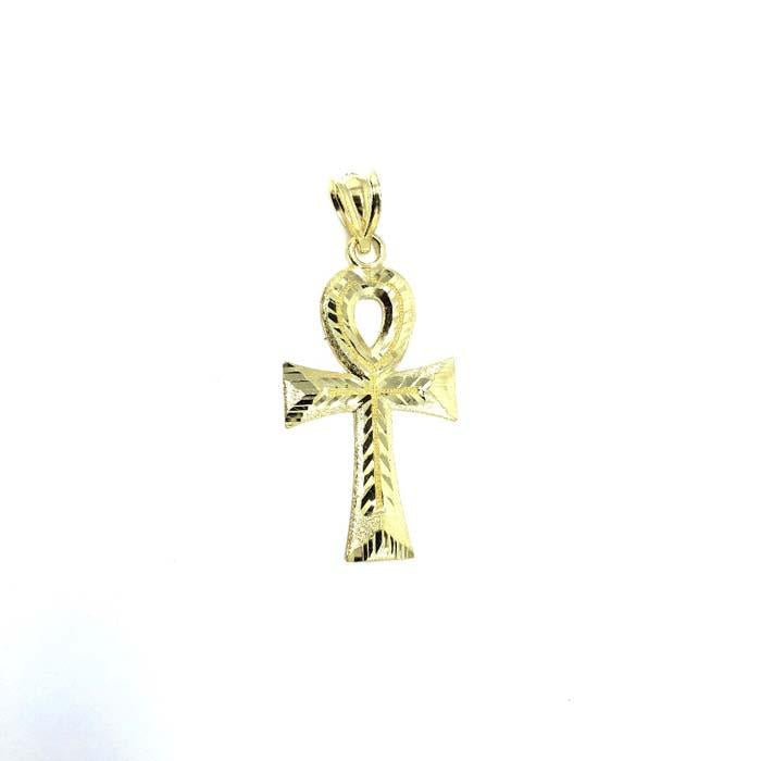 Diamond Cut Ankh Cross Men Pendant 10K S GAP-013 - WORLDSTARBLING