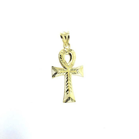 Diamond Cut Ankh Cross Men Pendant 10K S GAP-013 - WORLDSTARBLING