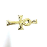 10K Yellow Gold Ankh Cross Diamond Cut Pendant GAP-014 - WORLDSTARBLING