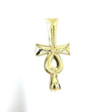 10K Yellow Gold Ankh Cross Diamond Cut Pendant GAP-014 - WORLDSTARBLING