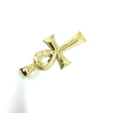 10K Yellow Gold Ankh Cross Diamond Cut Pendant GAP-014 - WORLDSTARBLING