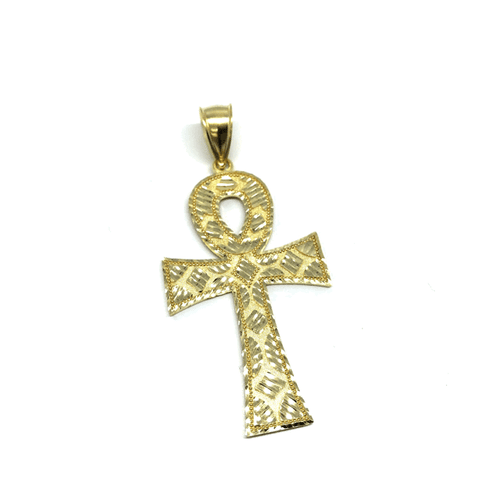 Ankh Cross Diamond Cut Pendant in 10K Yellow Gold GAP-016 - WORLDSTARBLING