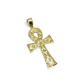 Ankh Cross Diamond Cut Pendant in 10K Yellow Gold GAP-016 - WORLDSTARBLING