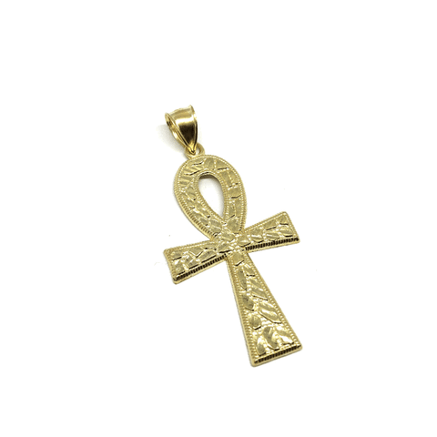Man Pendant Yellow Gold 10K Ankh Cross M GAP-018 - WORLDSTARBLING