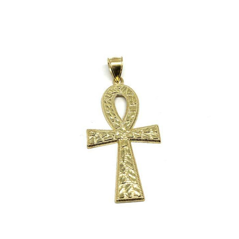 Man Pendant Yellow Gold 10K Ankh Cross M GAP-018 - WORLDSTARBLING