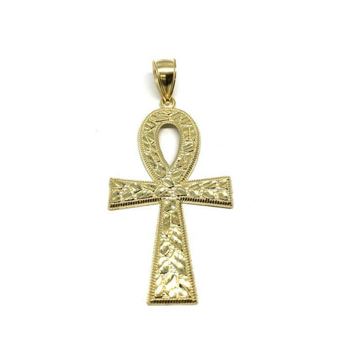 10K Ankh Cross Pendant Yellow Gold L GAP-019 - WORLDSTARBLING