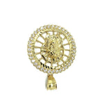10K Jesus Man Pendant Yellow Gold Round With CZ GJP-012 - WORLDSTARBLING