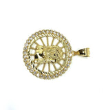 10K Yellow Gold And Zircons Jesus Man Pendant GJP-014 - WORLDSTARBLING