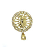 10K Yellow Gold And Zircons Jesus Man Pendant GJP-014 - WORLDSTARBLING