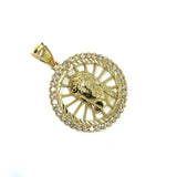 10K Yellow Gold And Zircons Jesus Man Pendant GJP-014 - WORLDSTARBLING