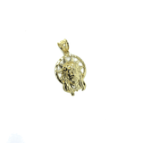 10K Yellow Gold Head Of Jesus Round Men's Pendant S GJP-016 - WORLDSTARBLING