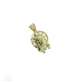 10K Yellow Gold Head Of Jesus Round Men's Pendant S GJP-016 - WORLDSTARBLING