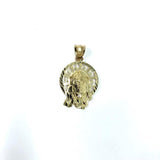 10K Yellow Gold Jesus Round Head Men's Pendant M GJP-017 - WORLDSTARBLING