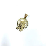 10K Yellow Gold Jesus Round Head Men's Pendant M GJP-017 - WORLDSTARBLING