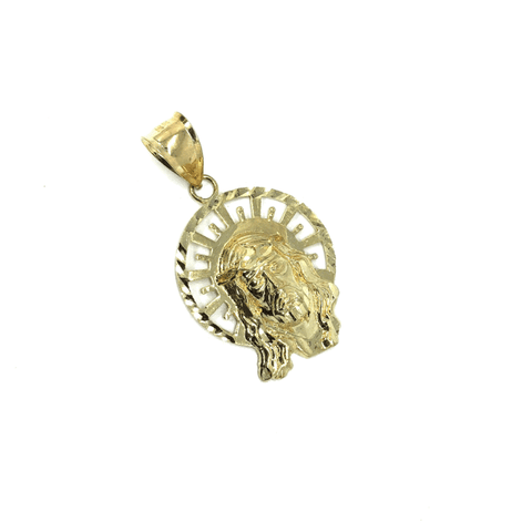 10 Karat Jesus Round Gold Head Man Pendant GJP-018 - WORLDSTARBLING