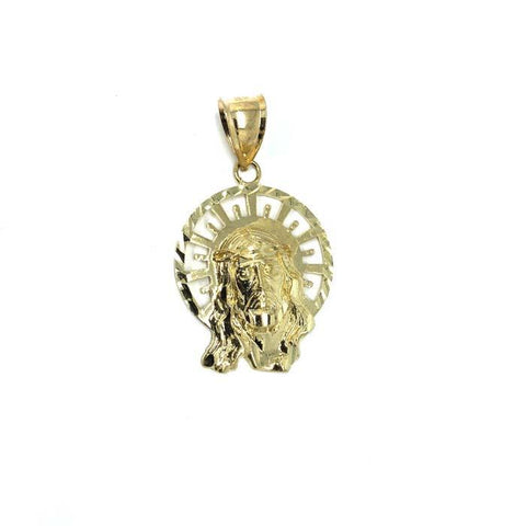 10 Karat Jesus Round Gold Head Man Pendant GJP-018 - WORLDSTARBLING