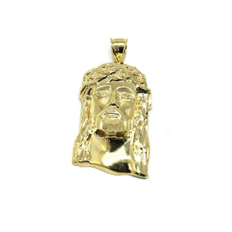 10K Gold Pendant Jesus Round Head M GJP-020 - WORLDSTARBLING
