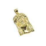10K Gold Pendant Jesus Round Head M GJP-020 - WORLDSTARBLING