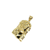 10K Yellow Gold Jesus Round Head Men's Pendant L GJP-021 - WORLDSTARBLING