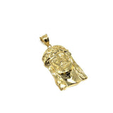 10K Yellow Gold Jesus Round Head Men's Pendant L GJP-021 - WORLDSTARBLING