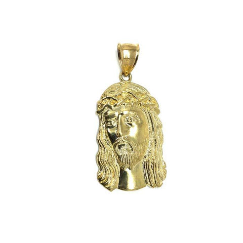 Jesus Round Head Men Pendant Yellow Gold 10K L GJP-022 - WORLDSTARBLING